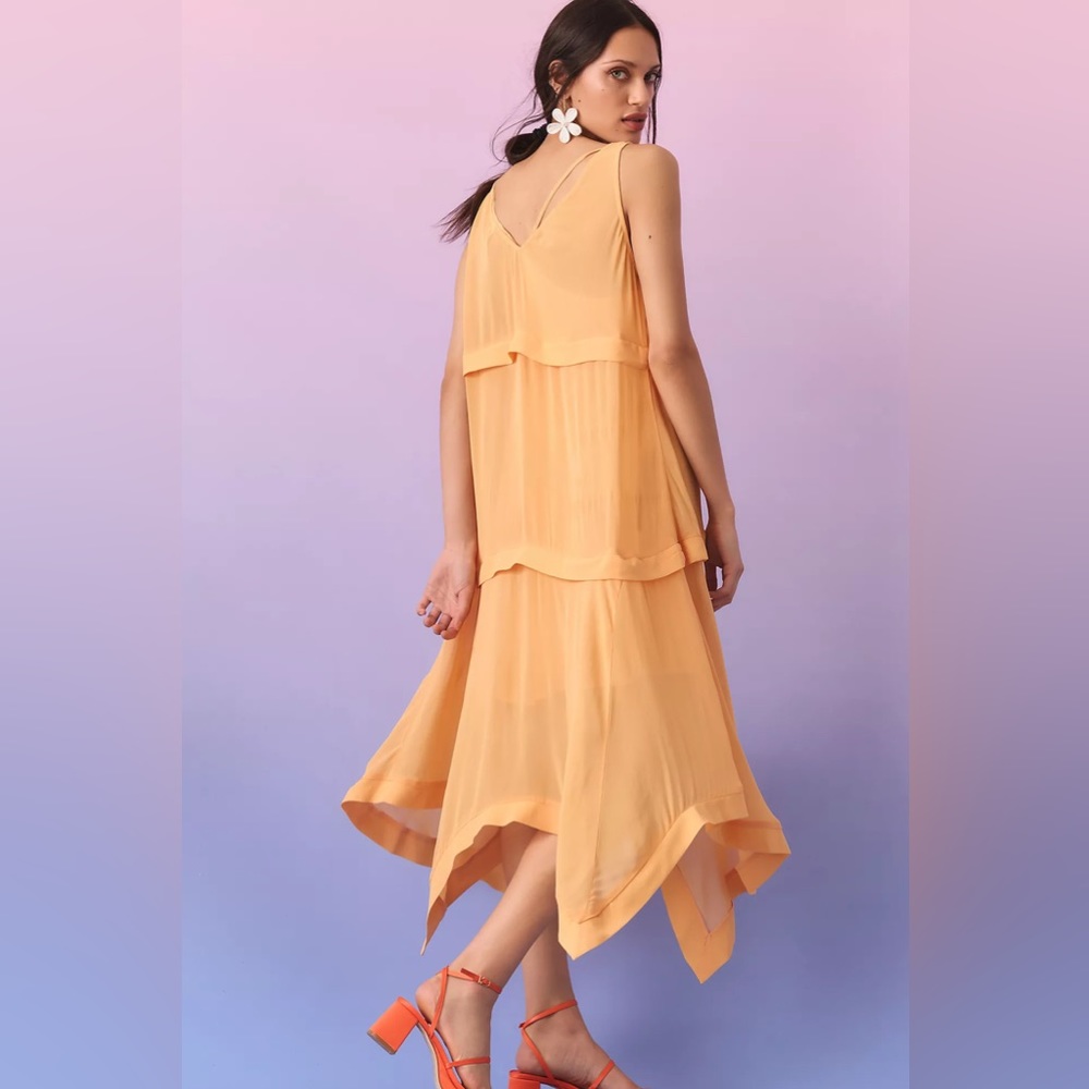 Tiered Sheer Overlay Dress